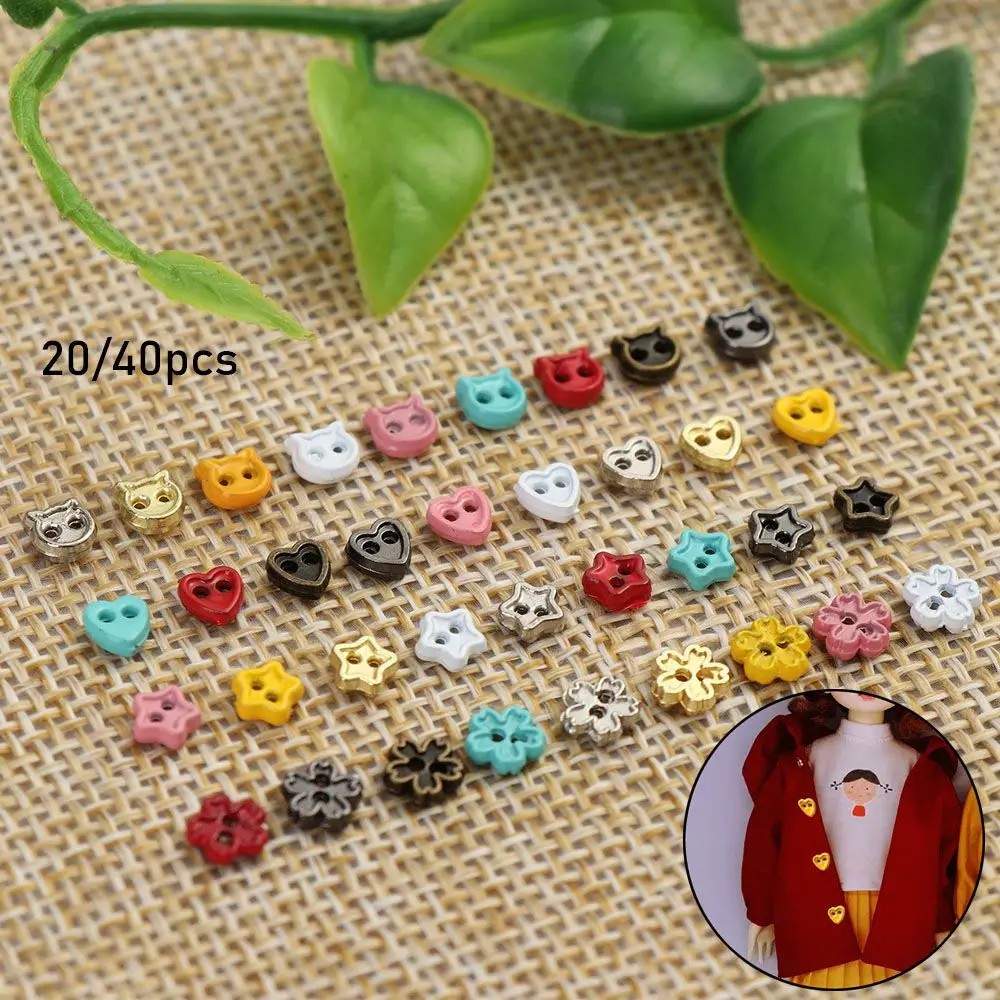 

20/40pcs Handmade Stuffed Toys DIY Sewing Material Metal Buckle Mini Buttons Doll Clothes Buckles Dolls Clothing Accessories
