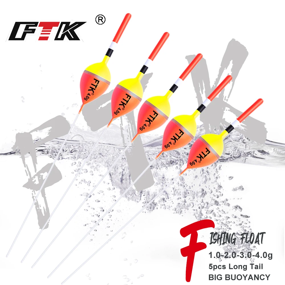 

FTK 5pcs/pack Fishing Float Size1g-4g 18cm-22.5cm Barguzinsky Fir Floats Vertical Buoy Fishing Float Bobber Fishing Tackle Pesca