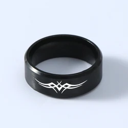 Fashion Punk 8MM Stainless Steel Chain outer arc ring Men's Ring High Quality Jewelry Party Gift Pressure Relief Accessories