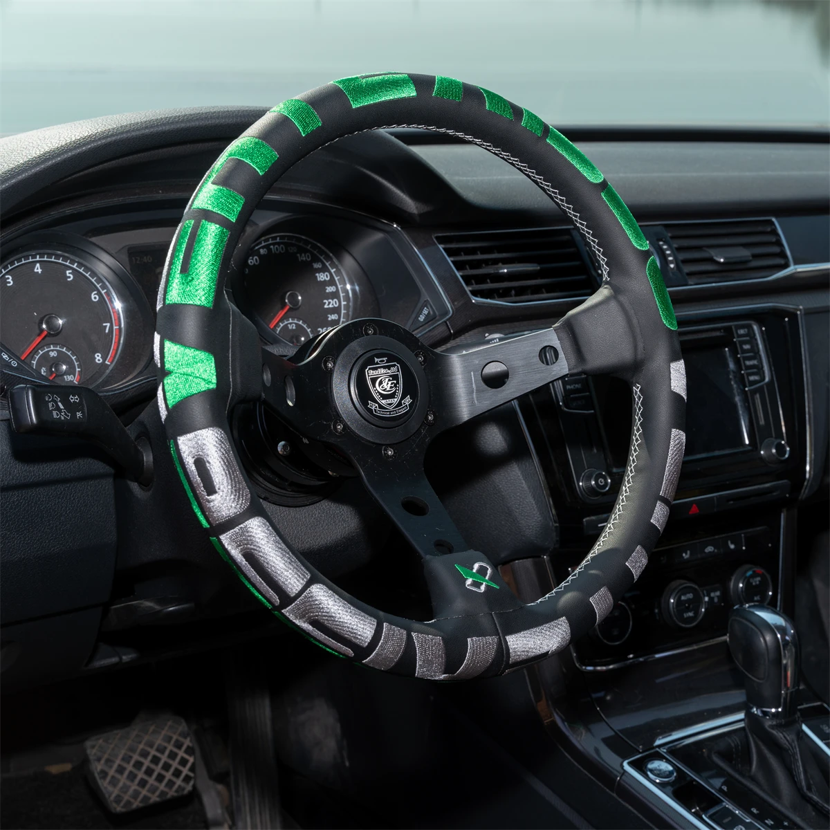 VERTEX 13Inch Racing Steering Wheel Aluminum Alloy Deep Corn Microfiber Leather Dish Sport Drifting Steering Wheels