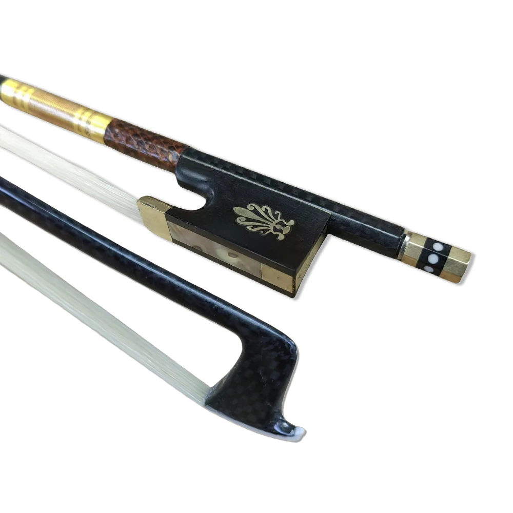 1pcs New Violin Bow 4/4 Full Size Carbon Fiber Ebony Frog Mongolian Horsehair Straight balanced