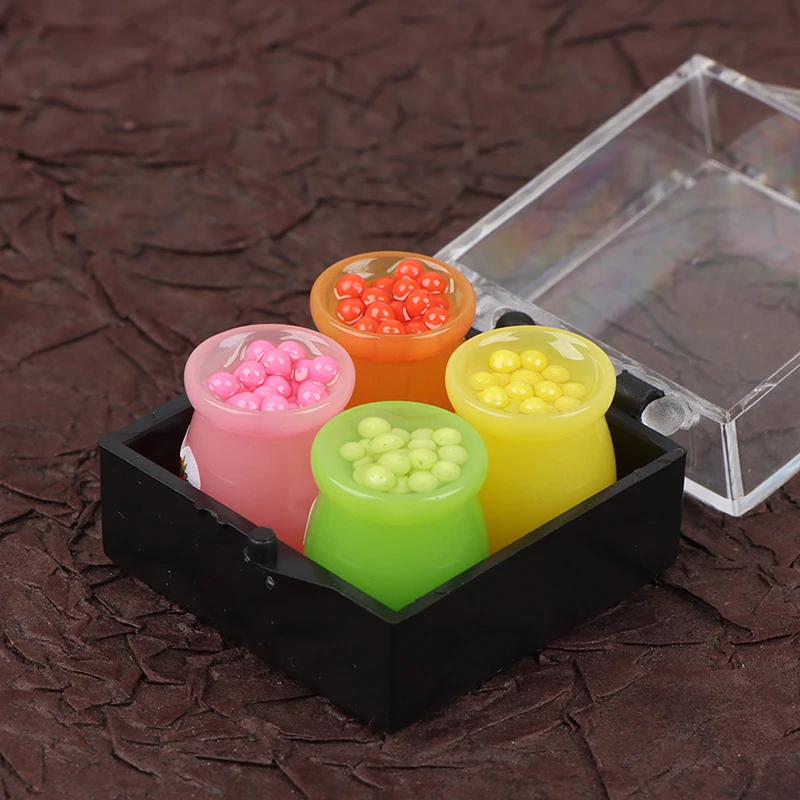 1 caja de casa de muñecas en miniatura, Donuts, pastel, postre, modelo de escena de comida en miniatura, accesorios de decoración para casa de muñecas DIY