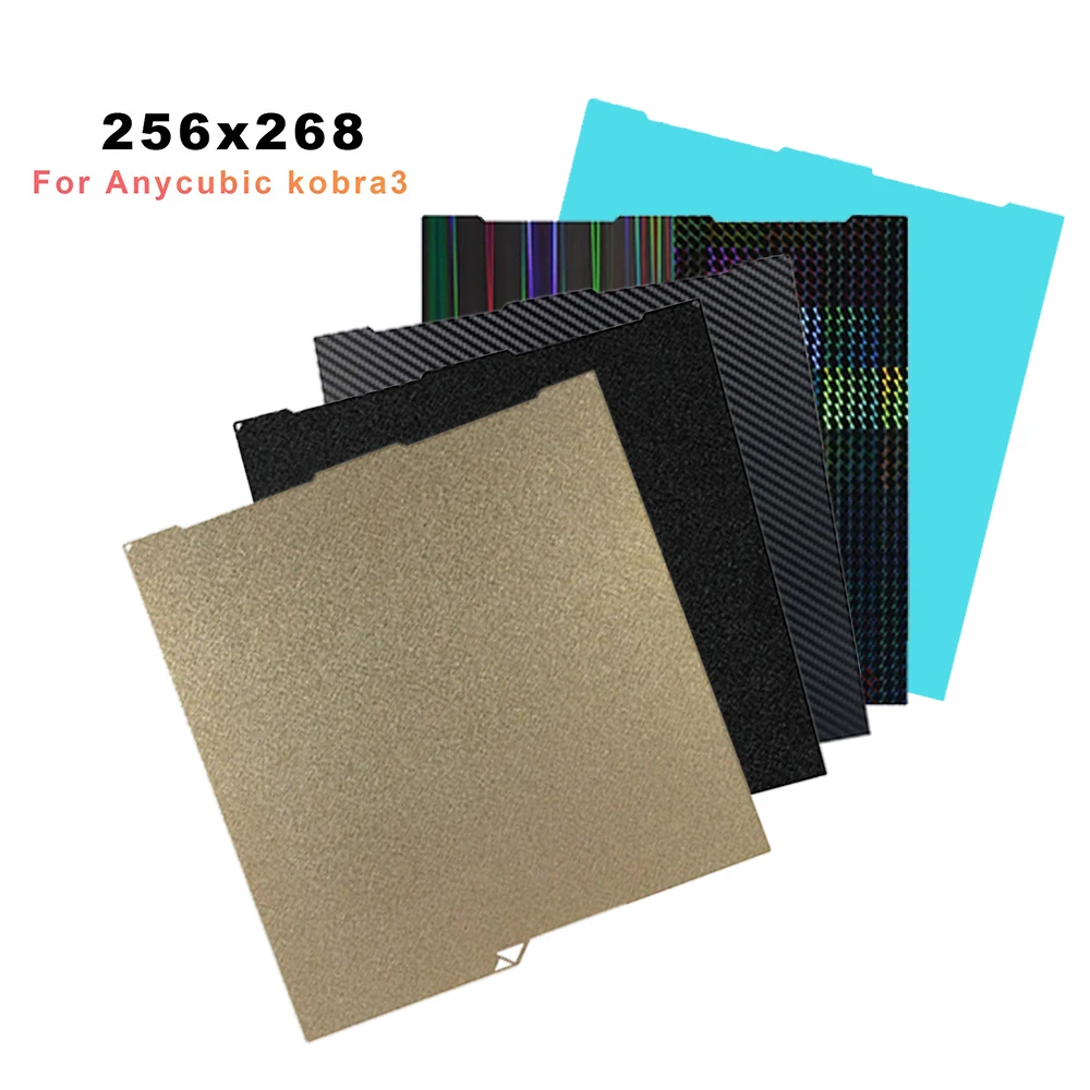 Kobra 3 placa de construção kobra 3 pei texturizado peo 256x268 para anycubic kobra 3 combo peças sobressalentes de placa de construção cama térmica dupla face