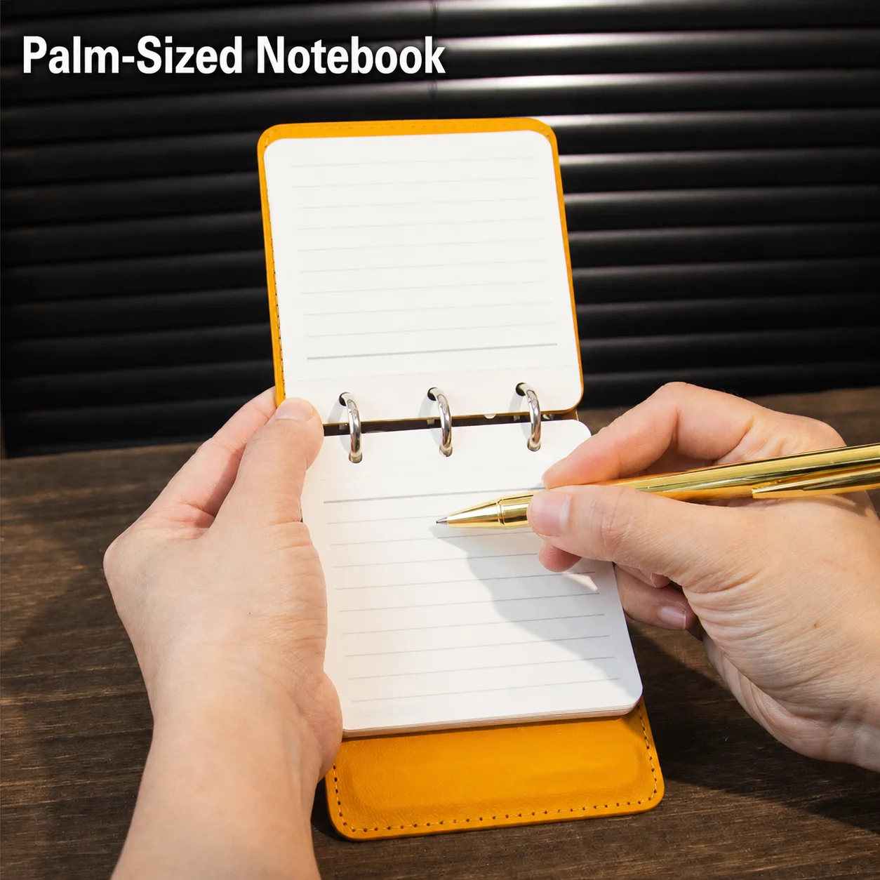 Loose-Leaf Pocket Notebook Neat Stitching Pu Cover Notebook Palm-Sized Notebook Pu Leather For Office Work Travel Student Use