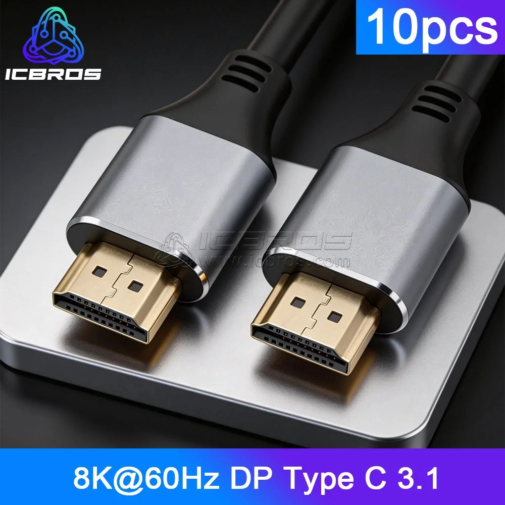 10pcs USB-C to DisplayPort Cable 8K@60Hz DP Type C 3.1 to 4K 144Hz Display port 1.4 Cable Thunderbolt 3 4 For MacBook Air Pro