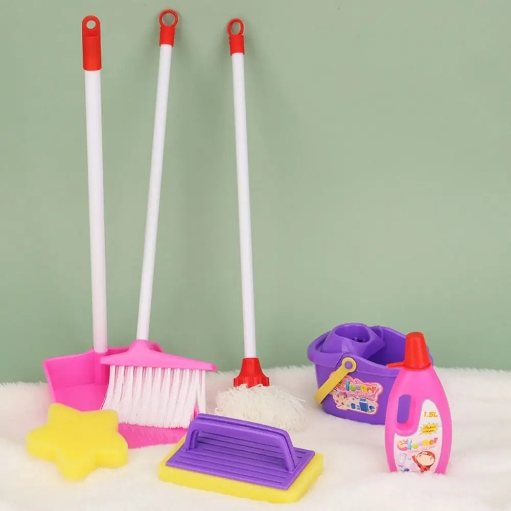 Simulatie Kinderen Reinigingsset Bezemborstel Dweilen Fantasiespel Schonere Gereedschappen Rollenspel Educatieve huishoudelijke speelset