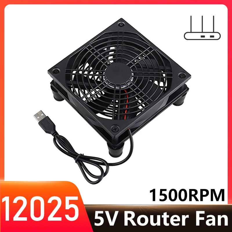 

GDSTIME 12025 USB Wireless Router Fan 120mm Set-Top Box Desktop Cooler Stand DC Brushless 5V 120x25mm Game Console TV Box Fan