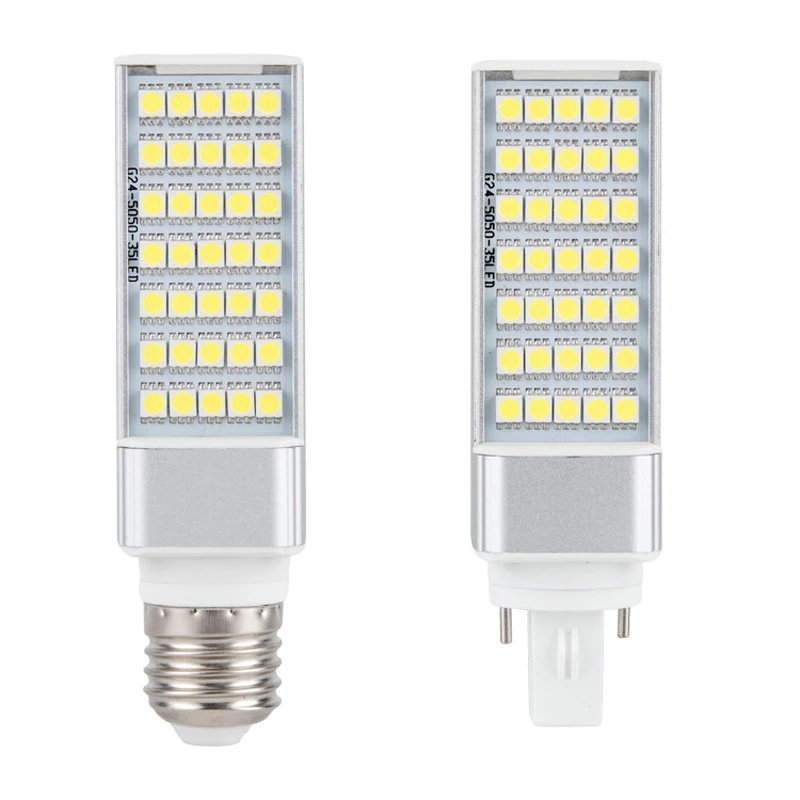 Imagem -03 - Plugue Horizontal da Lâmpada Led para Mesa e Mesa Milho pl Bulbo 5700 k 3000k 6000k 6500k 110v ac 220v E27 G24 5050 2700k Dia Branco Peças