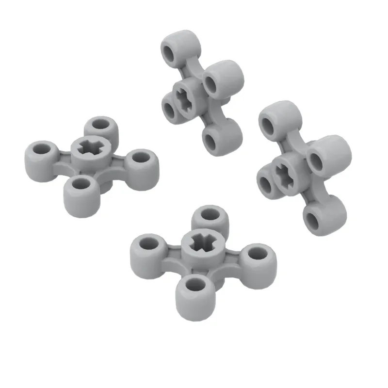 10Pcs 5405 Building Block MOC Knob 45° Offset With Cross Hole 4 Teeth X Direction Star Tooth Educational Toy P1