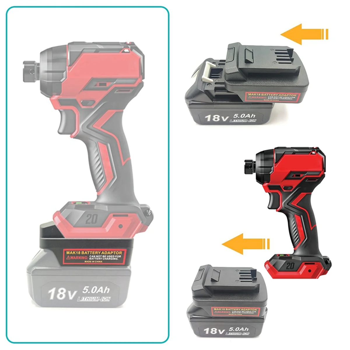 Imagem -04 - Bateria Adapter For Makita Bateria Conversion Tool Lithium Battery Tool Converter 18v Skil 20v