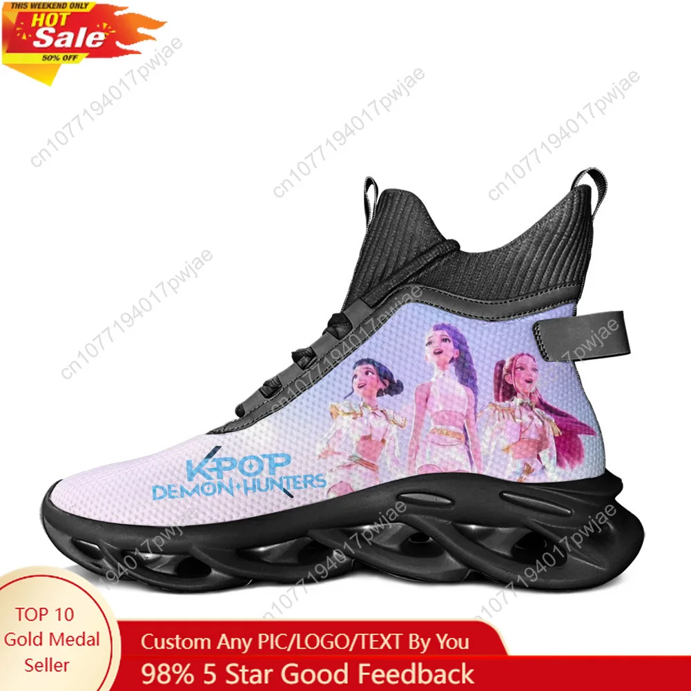 

KPop Demon Hunters High Top Flats Sneakers Mens Womens Hiking Sneakers Travel Mountaineering Lightweight Shoe Running Shoe
