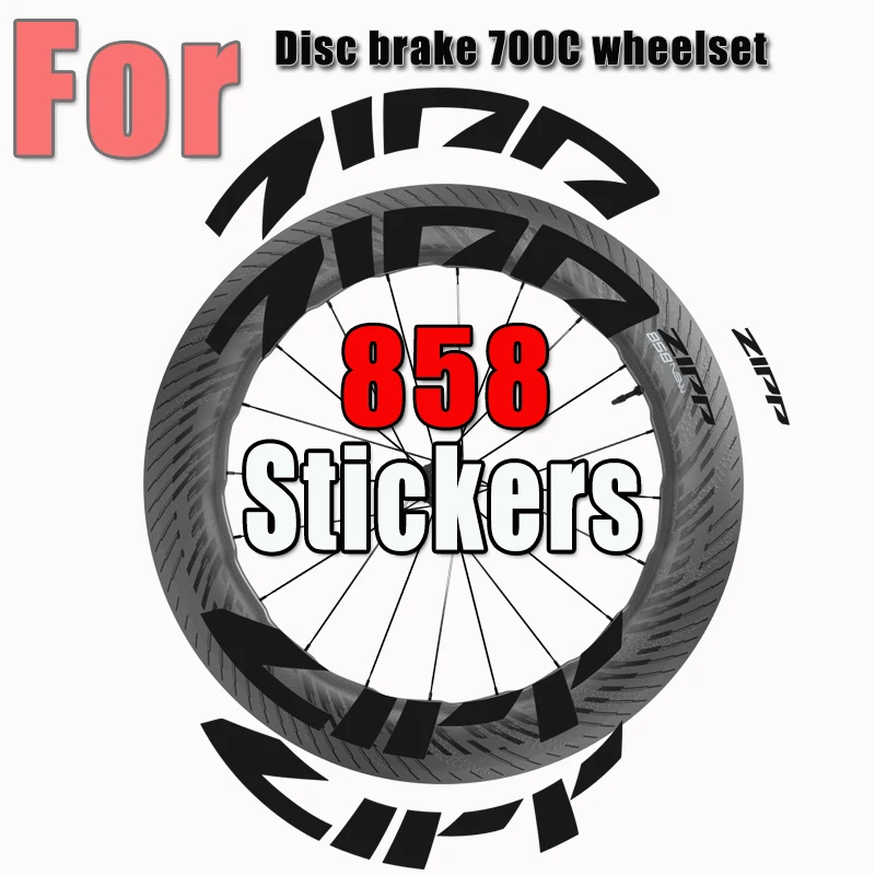 Autocollants pour vélo de route, pour frein à disque 858, roues 700C, autocollants pour jantes en fibre de carbone, accessoires de cyclisme, décoratifs