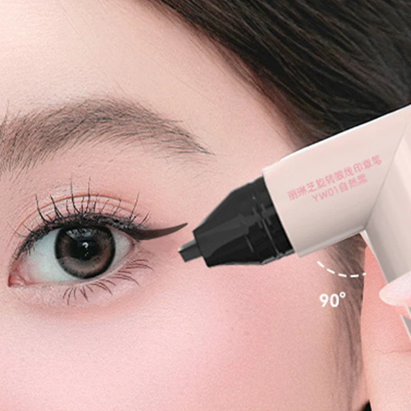 Cosméticos de maquillaje, sello delineador de ojos de doble cabeza, sello delineador de ojos integrado, sello de contorno preciso, lápiz líquido delineador de ojos de larga duración