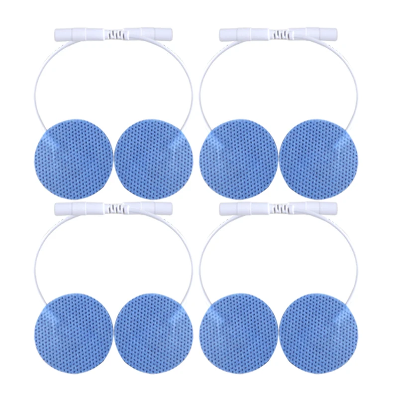 3-Color 3.2cm Circular Electrode Pads with Tail for Electric Digital Muscle Massager Stimulator Stick-On Therapy Pain Relief