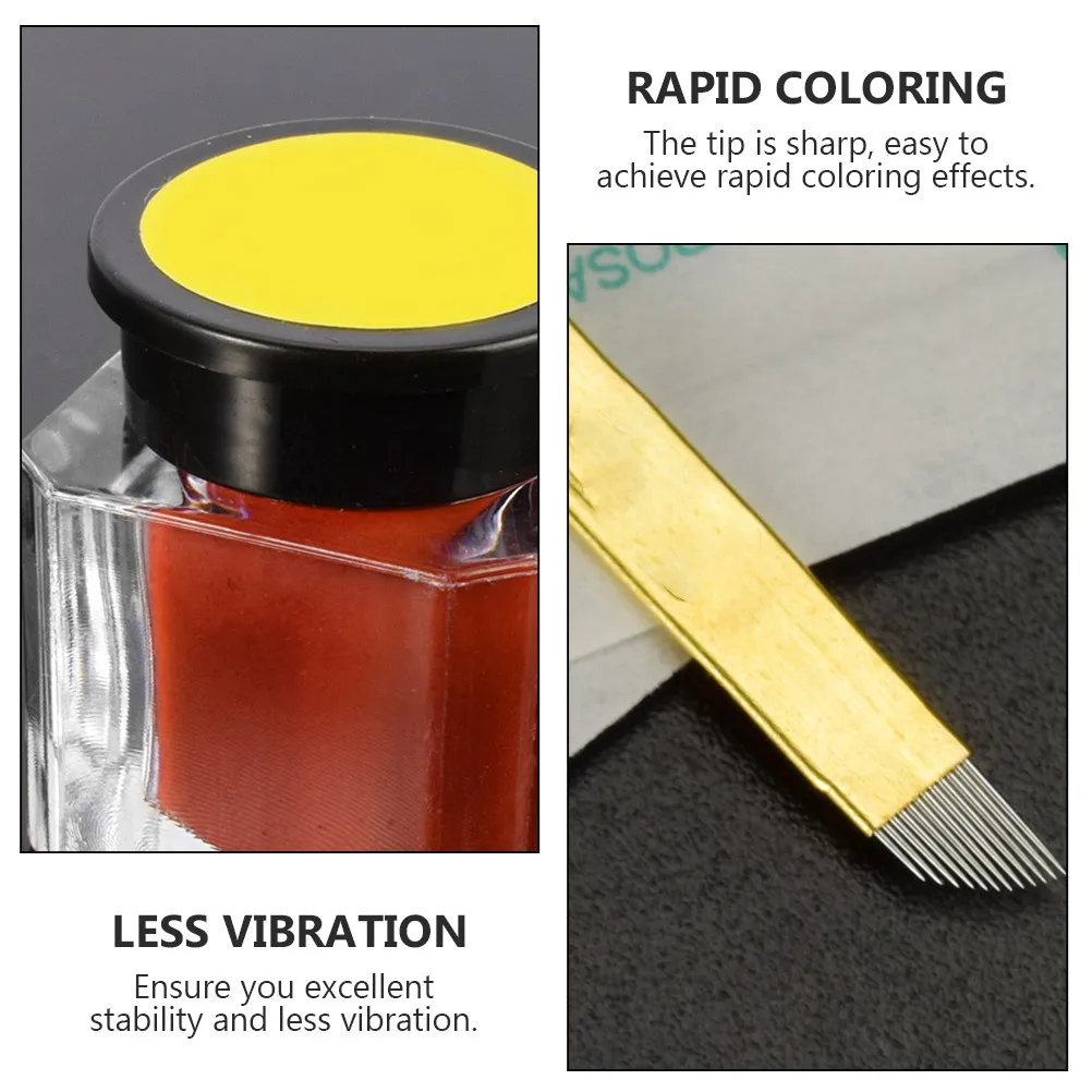 

1Set Eyebrow Microblading Kit Professional Practice Manual Tool Set Sharp Disposable Needles Stable Vibration