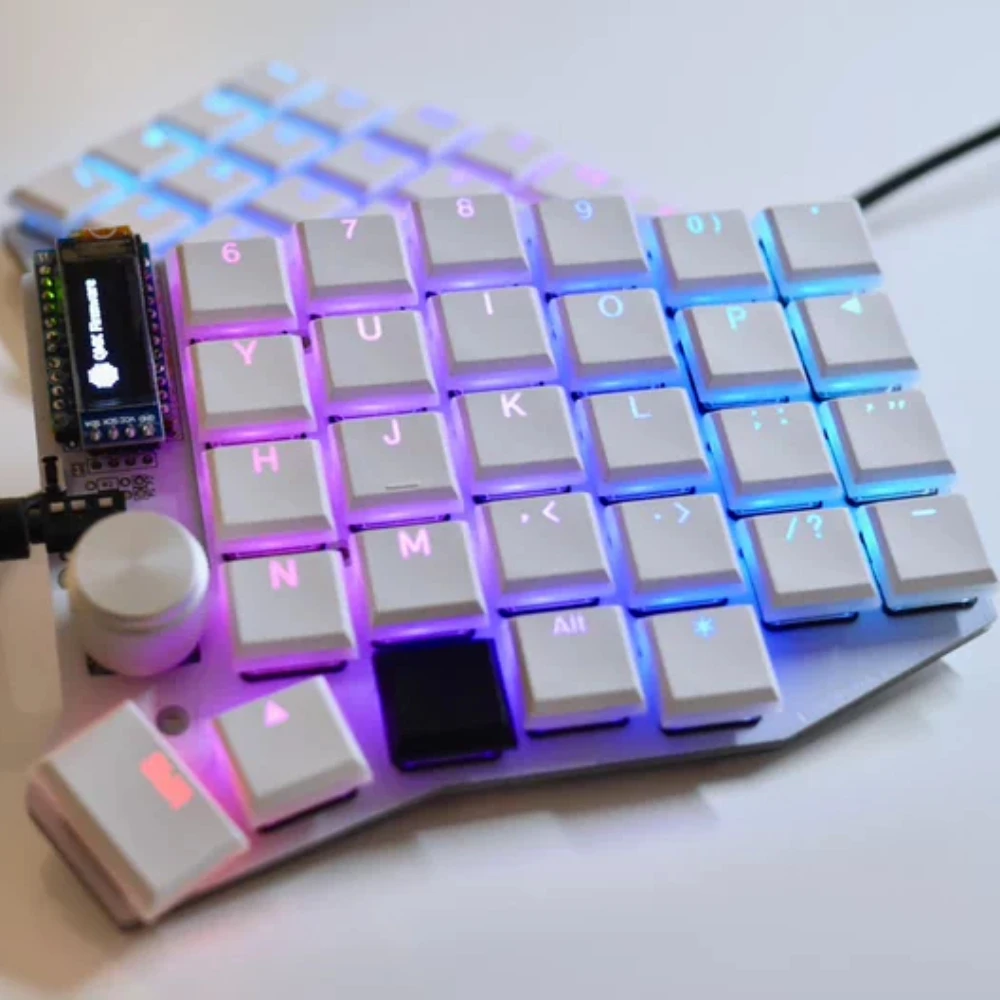 Sofle Choc Split Keyboard Kit Custom Low Profile 58Keys Wired Single-mode RGB Hot Swapp QMK Knob OLED Screen for Gaming Keyboard