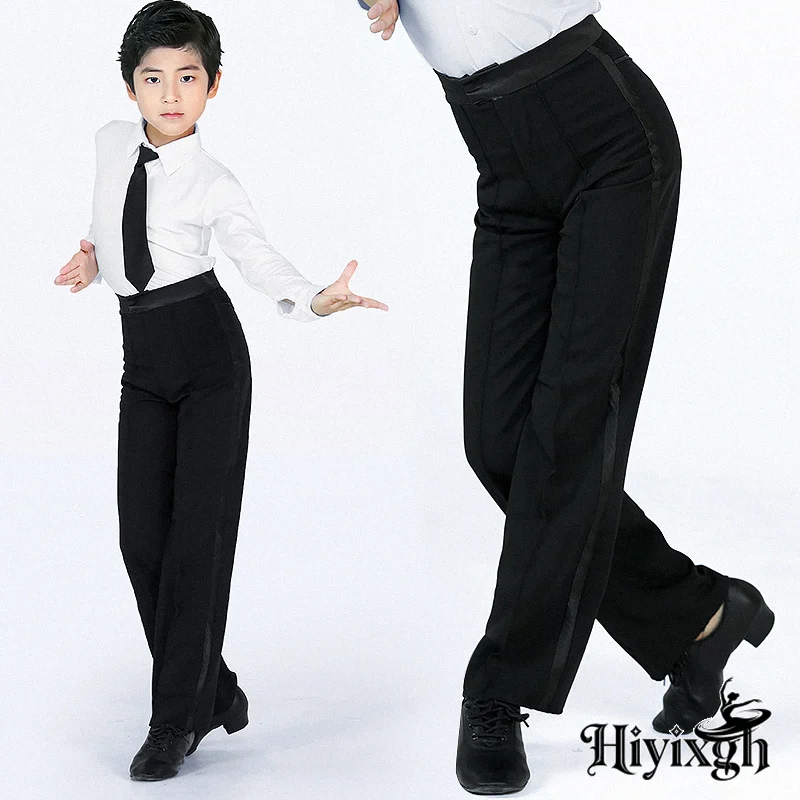 

Мужские брюки для латиноамериканских танцев, современные бальные танцевальные брюки для выступлений, черные атласные брюки для танцев, брюки для танцоров
