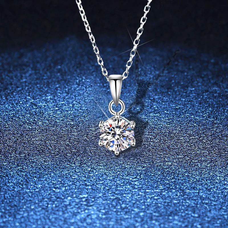 EUREKA 2.0ct VVS1 D Color Moissanite Necklace 925 Soild Sterling Sliver Chain with Certificate Fine Jewelry for Woman