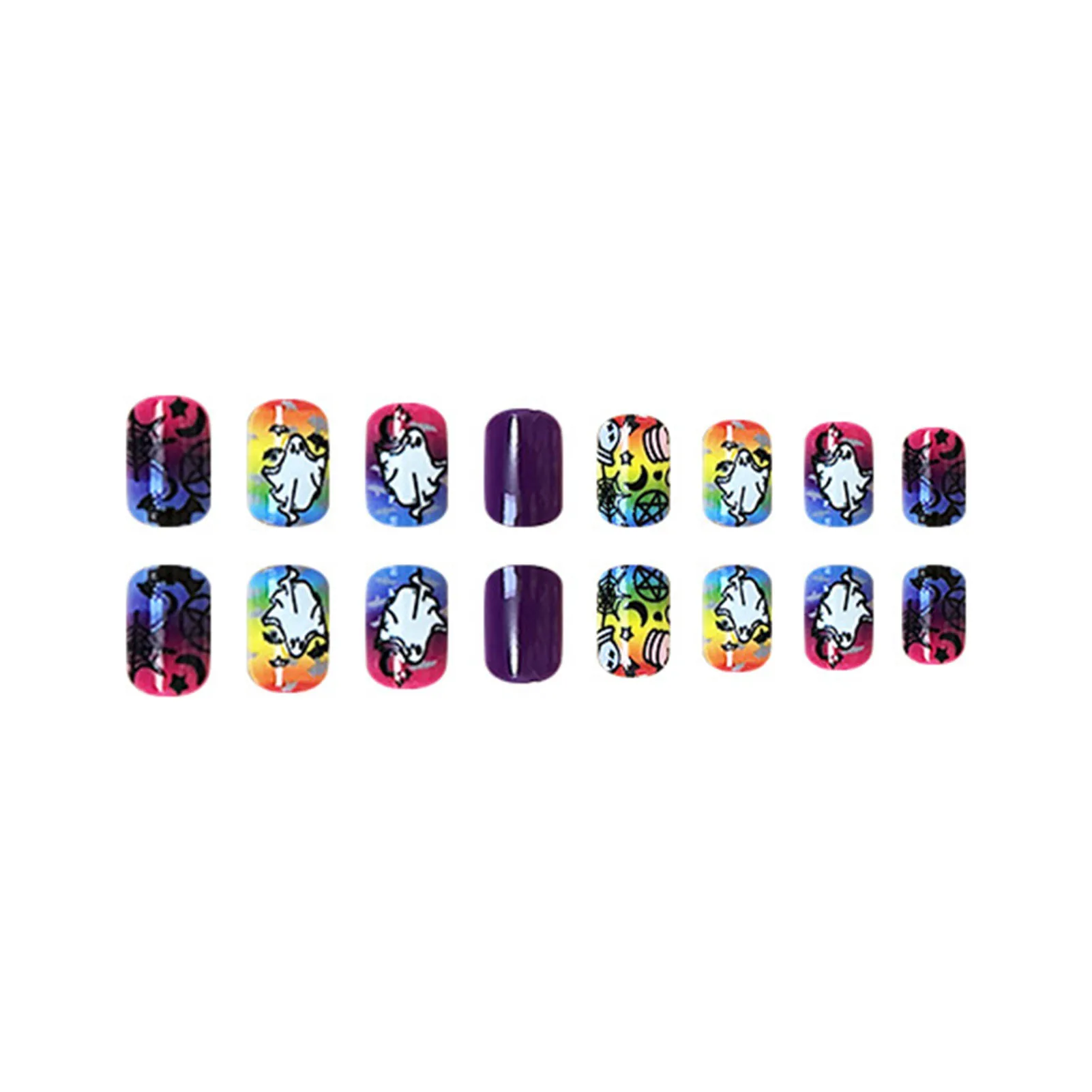 Press-on Nail for Nail Art Halloween Theme No Fading Artificial Nail for Women and Girl Party Activity