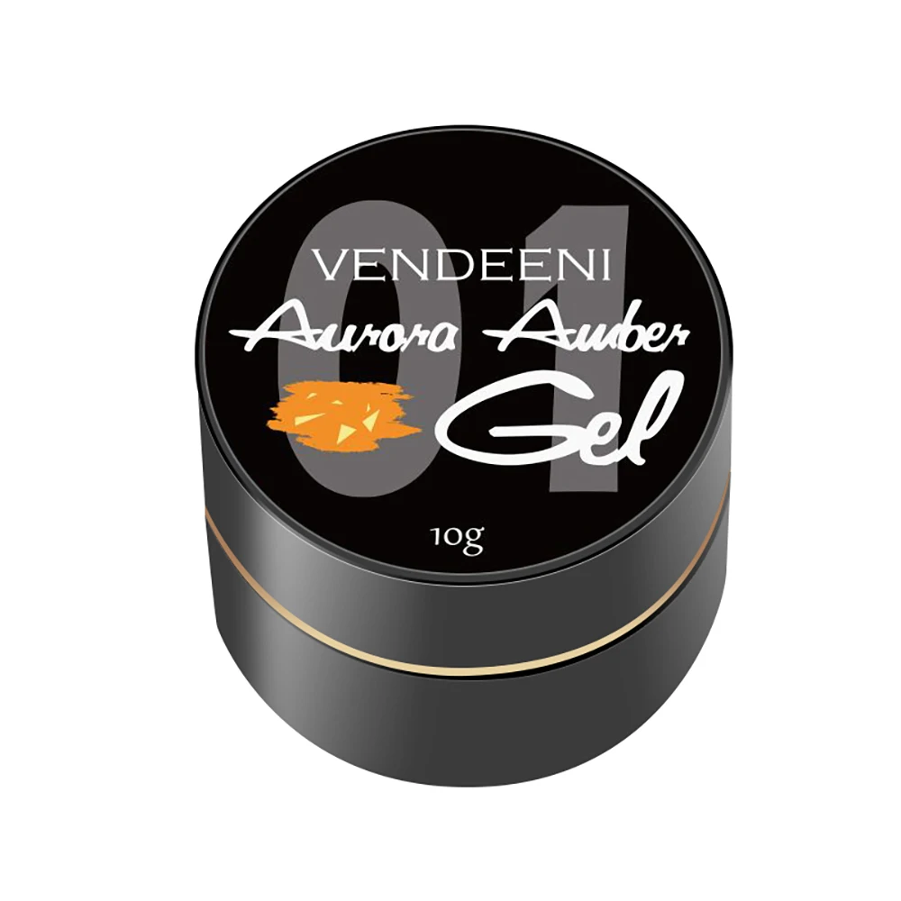 Vendeeni 12 สี/ชุดสี Candy สีน้ําตาล Amber เจลเล็บ Soak Off UV LED Aurora Glitter ภาพวาดเจลเคลือบเงาสําหรับเล็บ