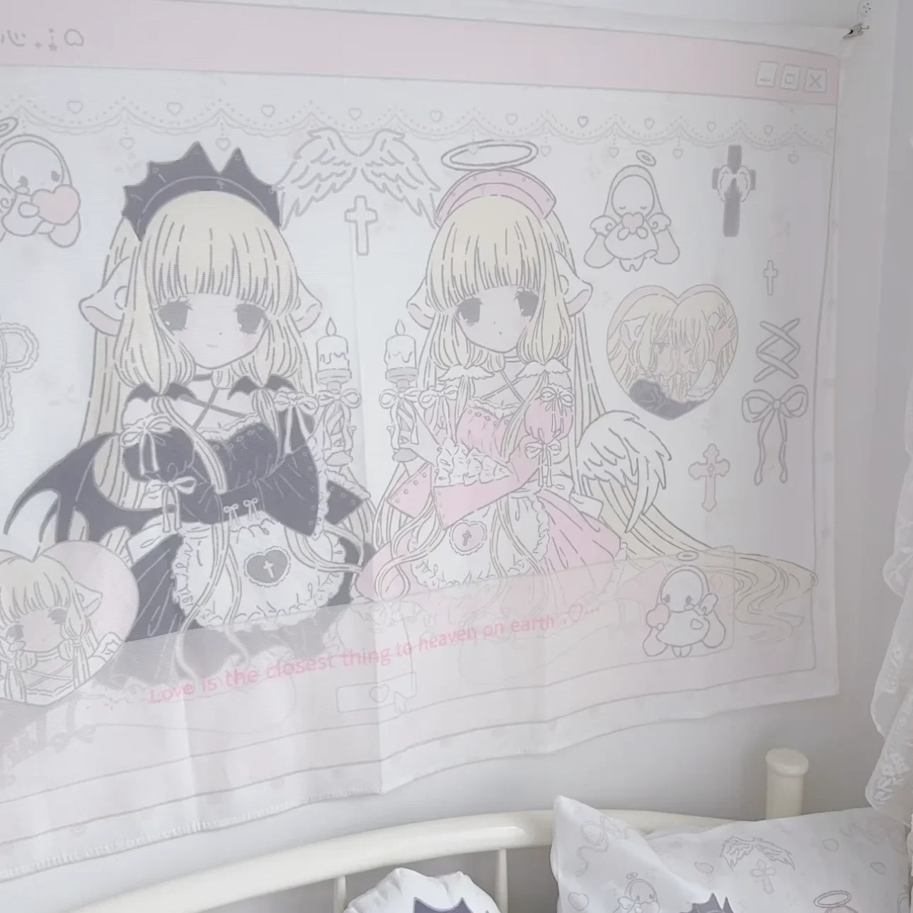 VIKAMA Chobits Kawai Home decoration tapestry anime pink girl tapestry wall bedroom background lovely fashion lady tapestry