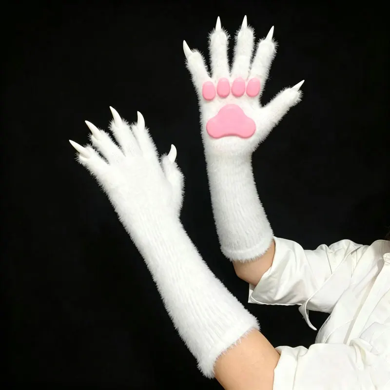Kig Fursuit Paws Kigurumi Furry Cat Wolf Dog Mittens Claws Glove Cosplay Costume Long Finger Nails Paw Cosplay Props Accessories