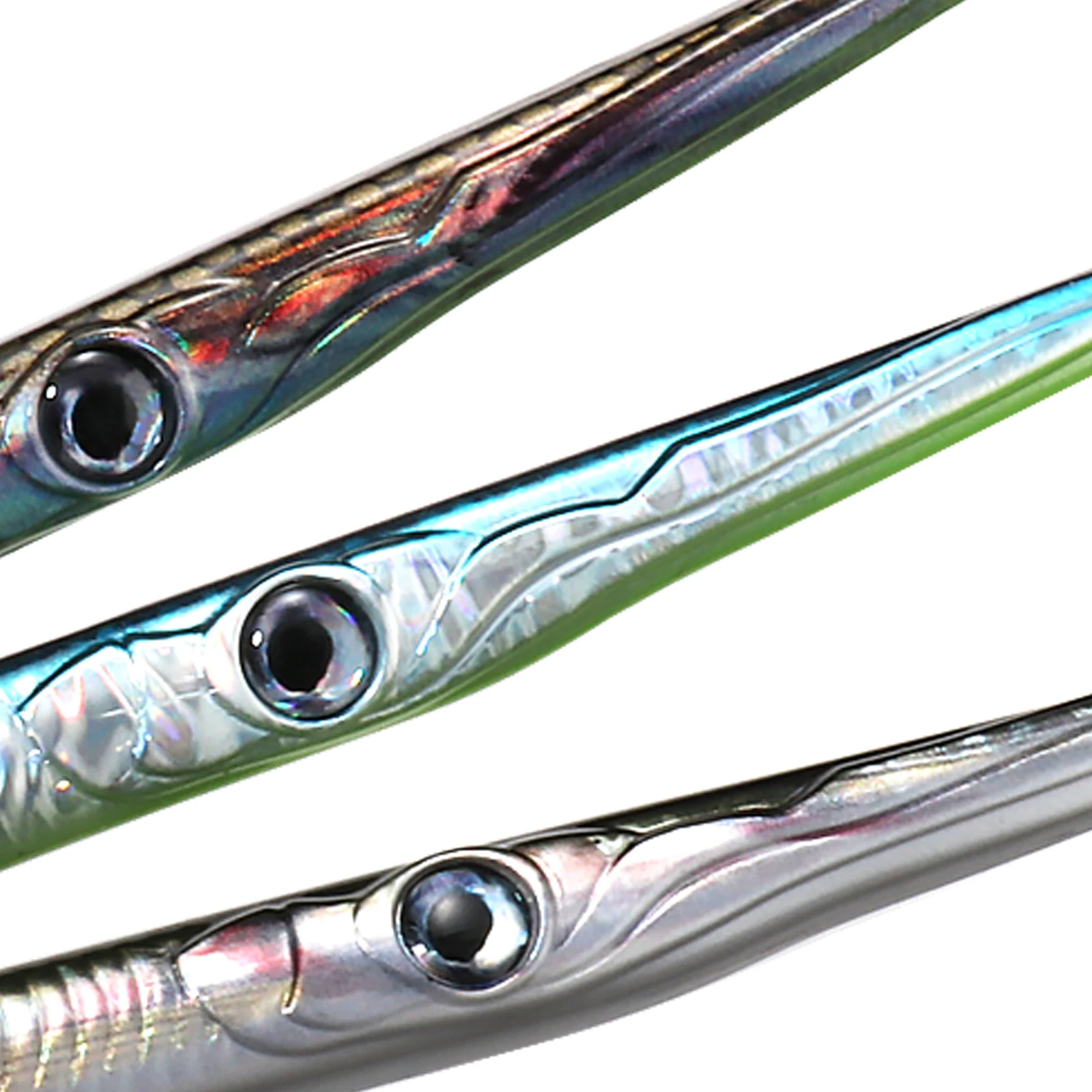 Gelenkiger Stiftköder 150mm/255mm mit Nadelform-Körper, Bionischer Haut-Imitat und Dreifachhakensystem – Mehrteiliger, sinkender Hartköder zum Angeln – Detail 1