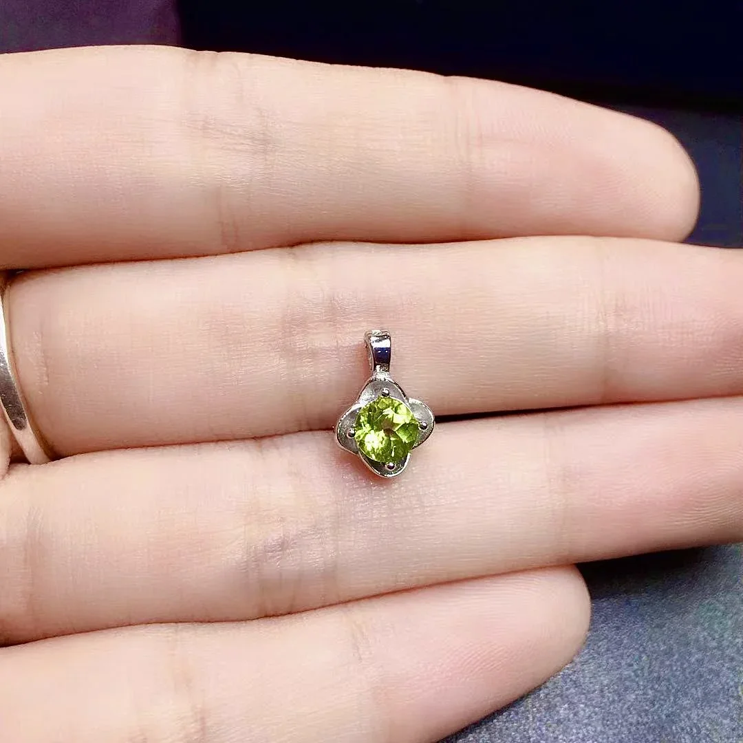 

Simple Peridot Silver Drop Earrings 100% Natural Perdiot Necklace Pendant Solid 925 Silver Peridot Ring Jewelry Gift for Woman