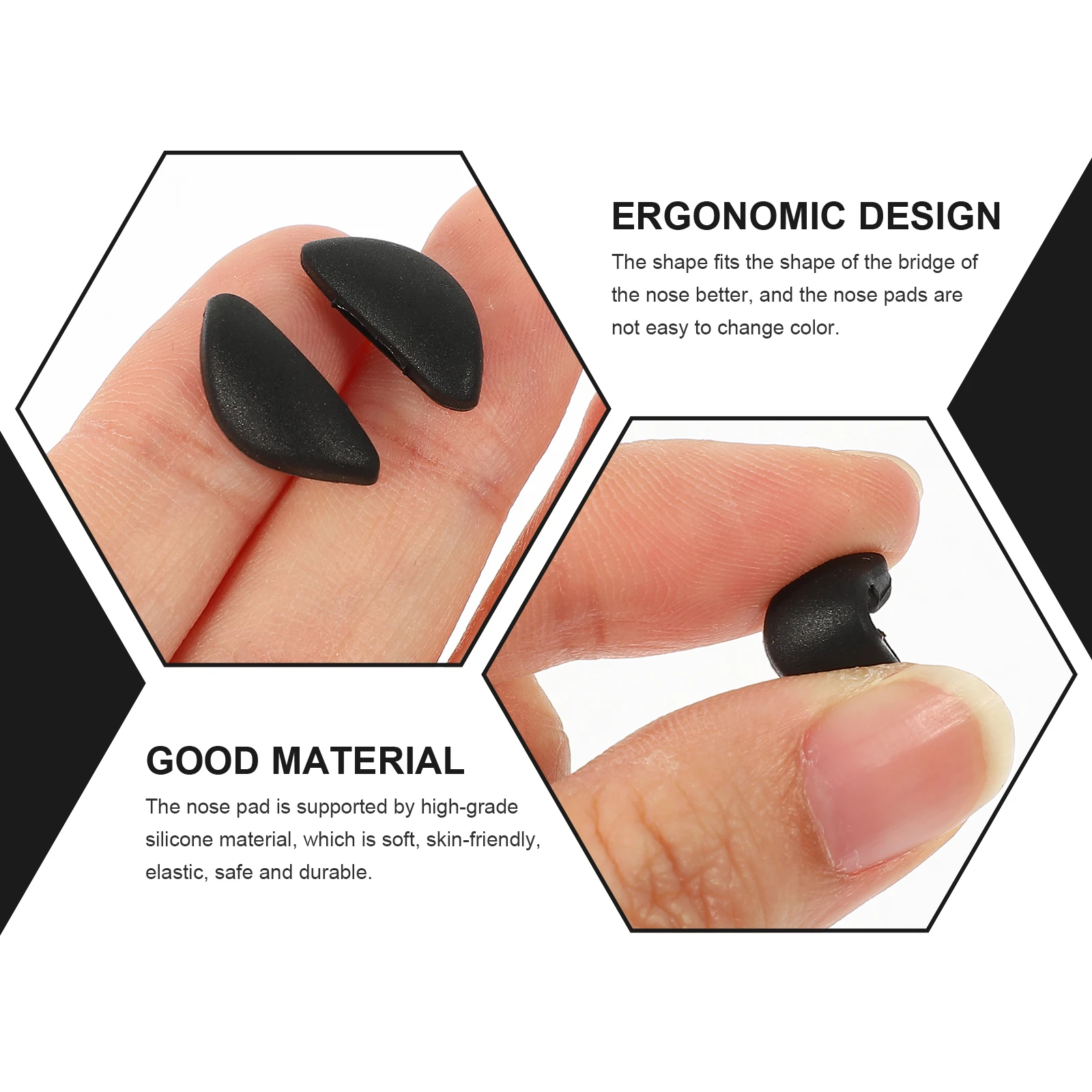 Nose Pads Buckle Eyeglasses Support Cushion Comfortable Black Replacement Soft Silicone Anti Slip Glasses Accessories