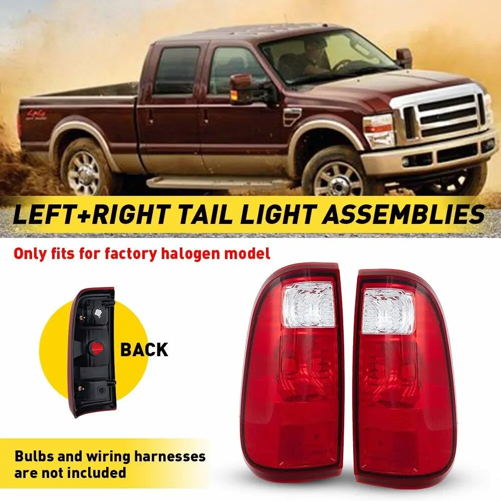 Left & Right Side Car Taillight Tail Light Cover Shell For Ford Super Duty F-250 F-350 F-450 F-550 2008 2009 2010 2011 2012-2016