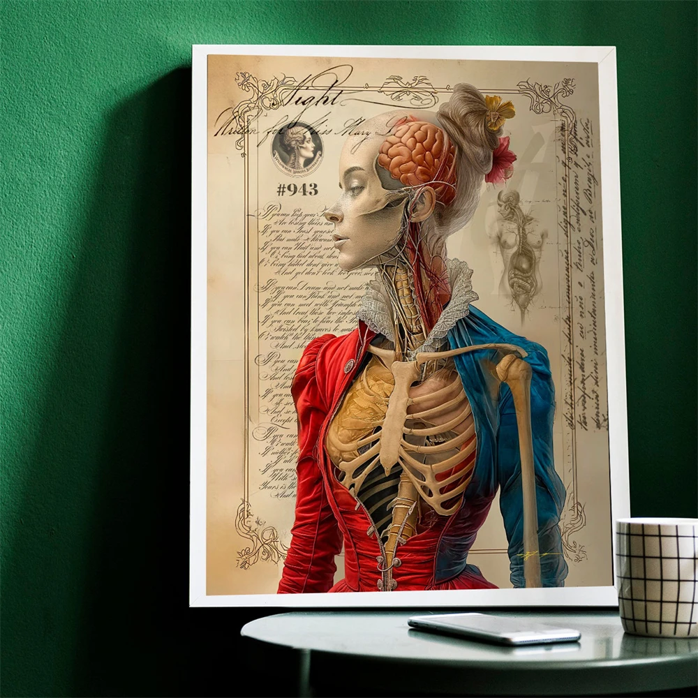 Vintage Medizinische Kuriositäten Anatomie-Poster Viktorianische Medizinische Drucke Vintage Medizinische Myologie Dark Academia Ästhetische Wanddekoration