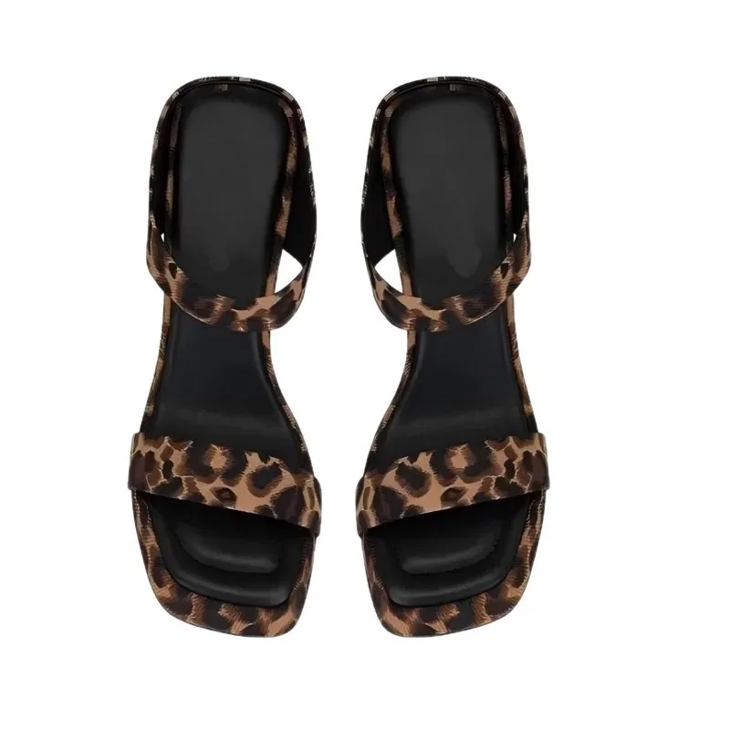 

2026 Sexy High Heels Sandals Women Summer Fashion Square Head Open Toe Heeled Slippers Designer Elegant Party Slides Sandals