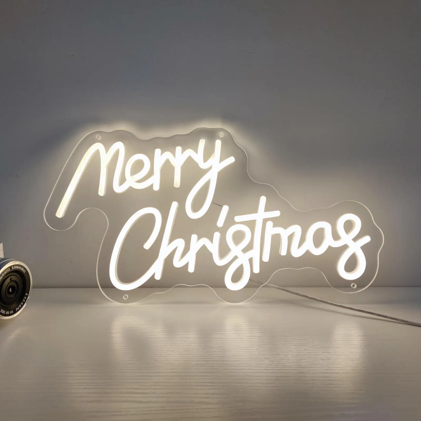 Merry Christmas Neon Sign LED Wall Decor with USB Plug, for Bedroom, Home Party, and Family Gift Ideas Christmas Sign Led Sign