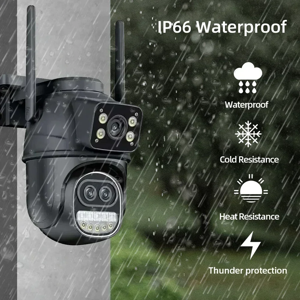 12MP 6K Wifi Surveillance Camera 8X Digital Zoom Outdoor PTZ Wifi Camera Human Detection Alarm 4K Security Camera ICSEE