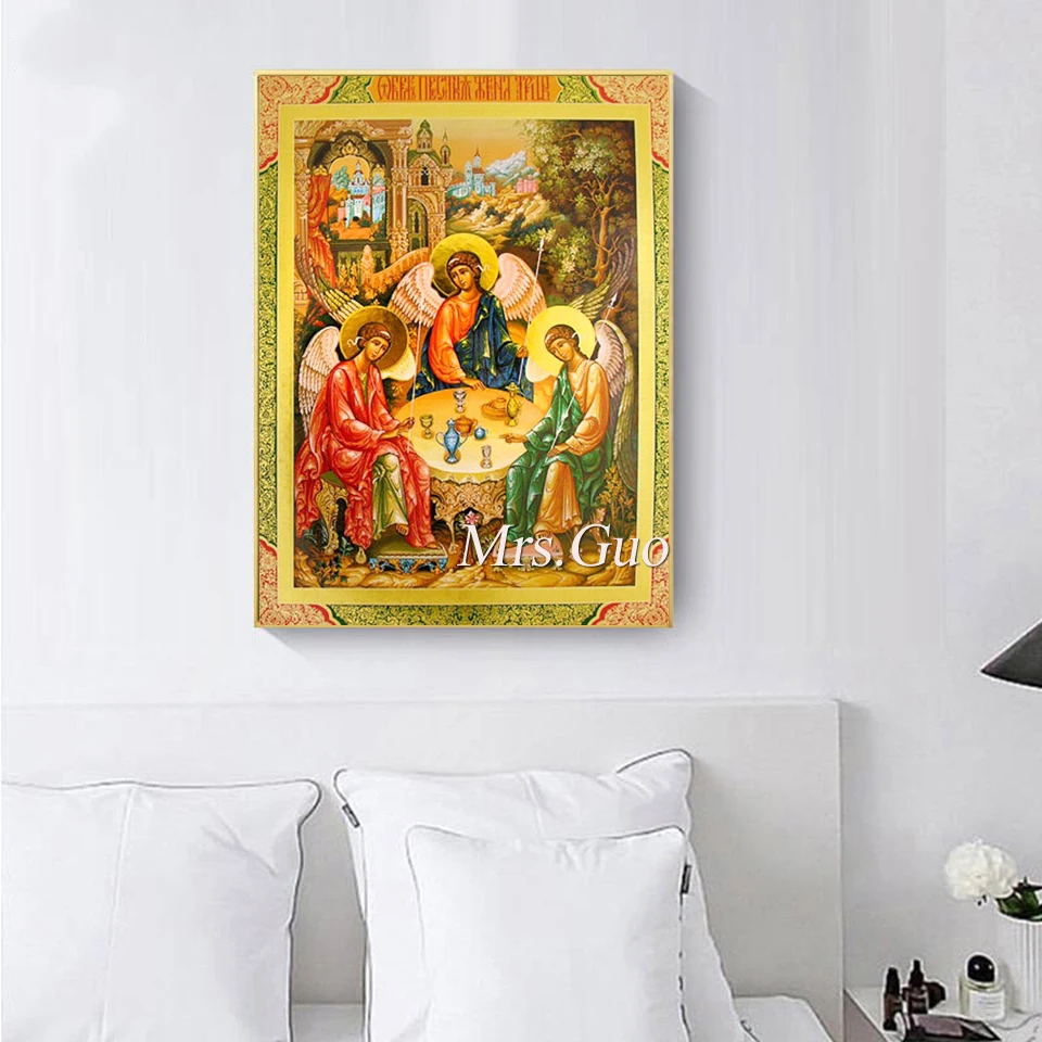 5D Diamond Painting Full Round Square Religions Pictures Of Rhinestones Diamond Embroidery Cross Stitch Holy Trinity Icons