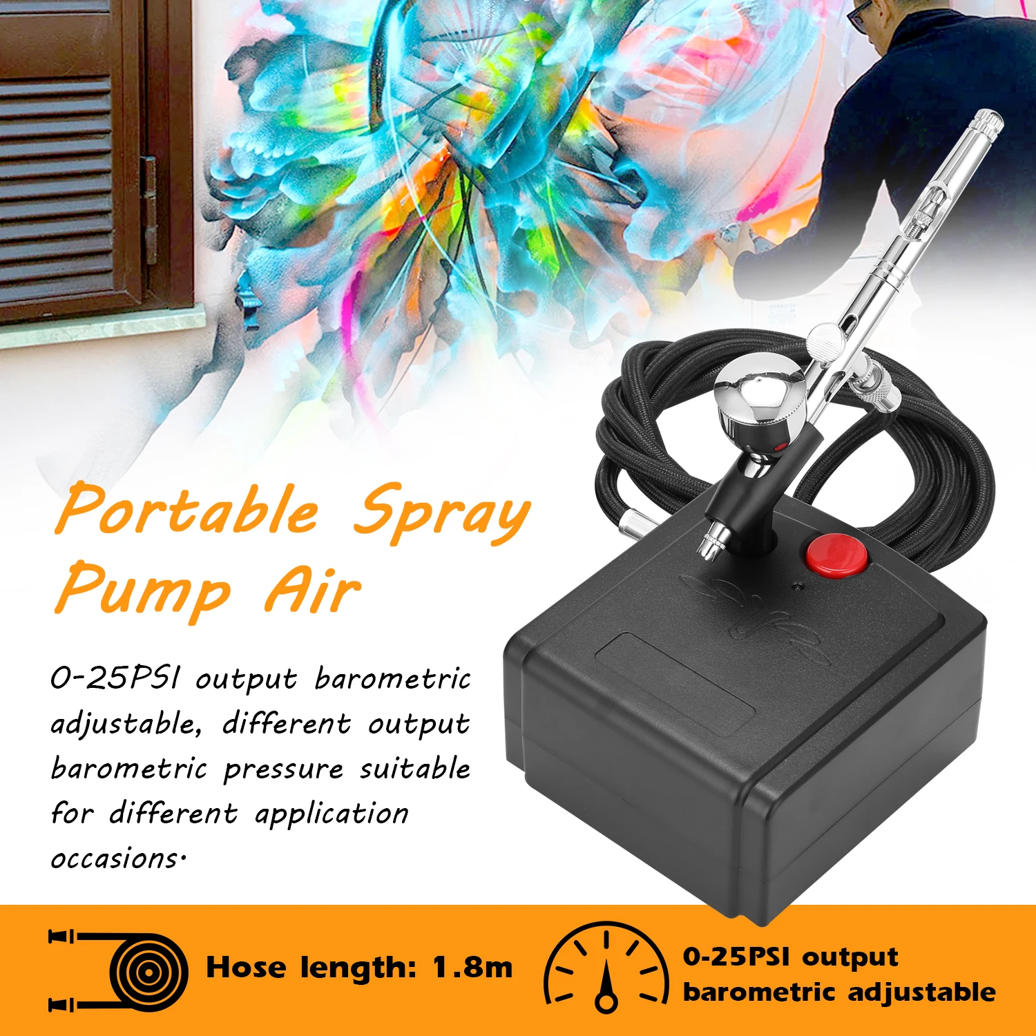 Portable Spray Gun Pump Airbrush Compressor Paint Sprayers for Makeup Art Painting Craft Model Flower Spraying Nail Machine