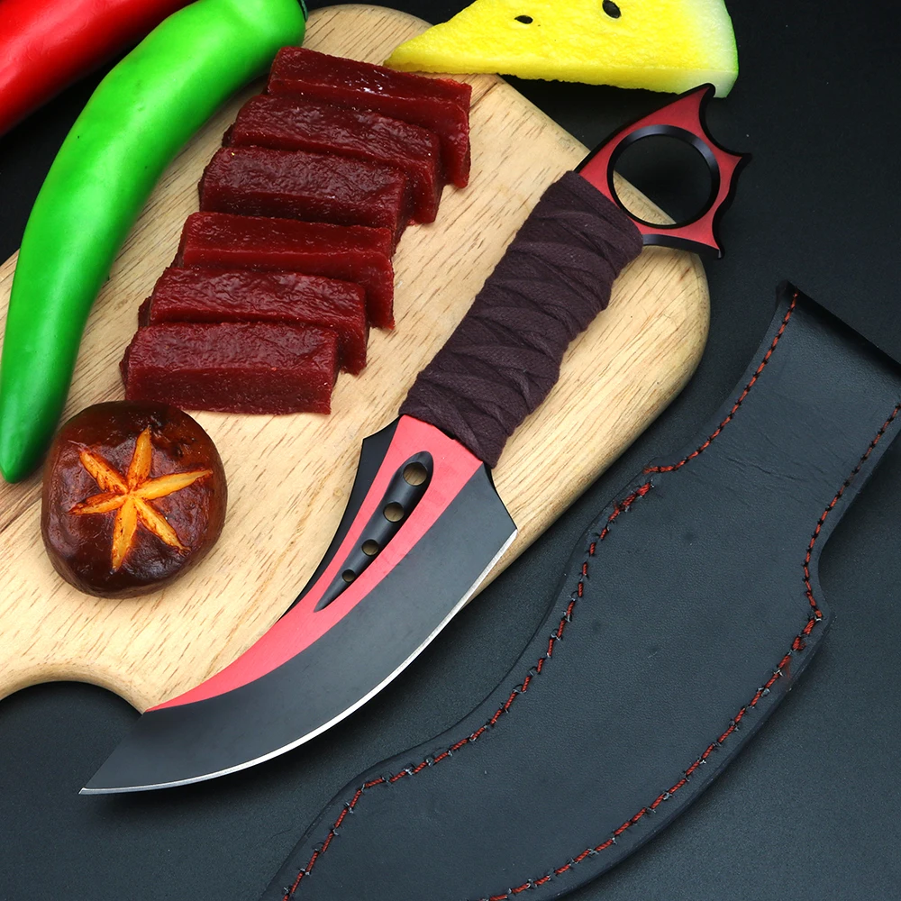 XUANTENG Kitchen Knife, Meat Cutting Knife, Chef Knife, Hand Forged Slaughter Knife, Barbecue and Meat Cutting Knife