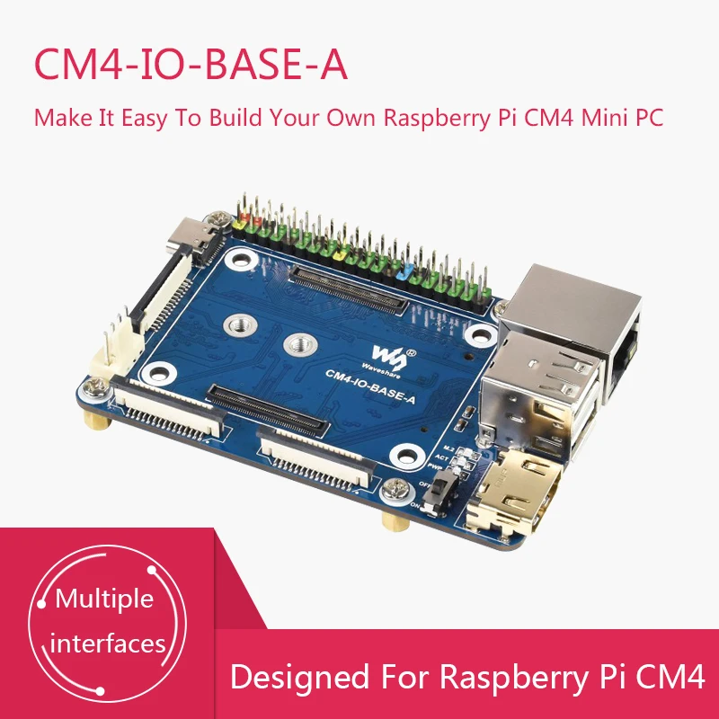 

CM4-IO-BASE-A Raspberry PI Mini Compute Module 4 Basic expansion Module Compact Compute Module Core board