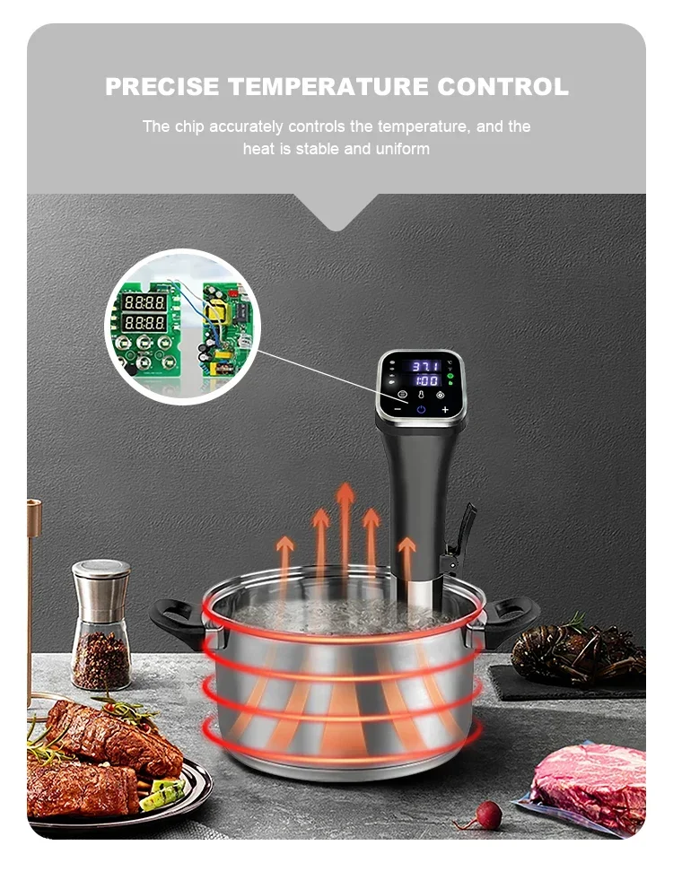 Новый дизайн 1200 Вт водонепроницаемый Sous Vide бытовой быстрый скоростной кухонный прибор для медленного приготовления пищи