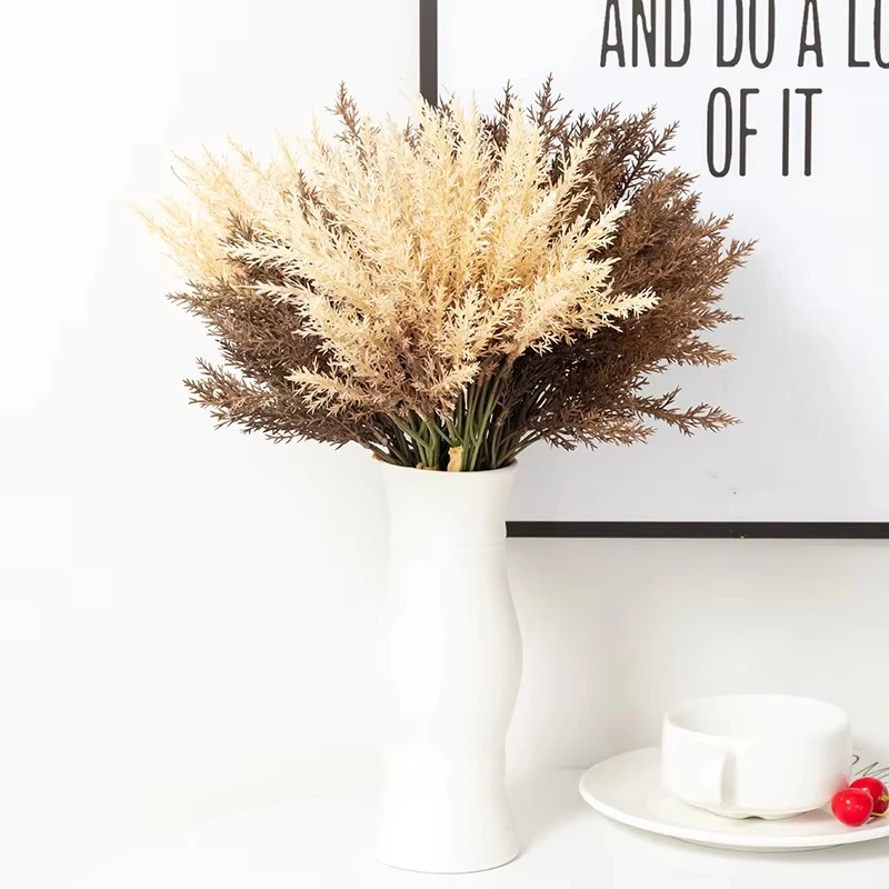 6 stücke Künstliche Pflanzen Kunststoff Weizen Gras Bouquet Hause Hochzeit Tisch Garten Decor Weihnachten DIY Zubehör Herbst Dekoration