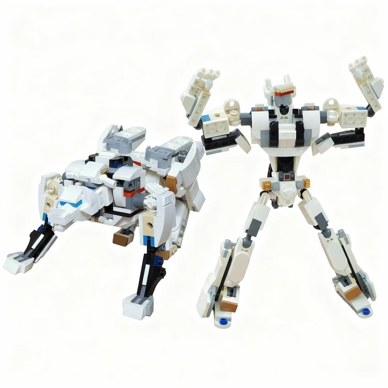 

393 детали MOC Трансформер Тигр с элементами Creator Space Astronaut 3 в 1, конструктор, архитектурные игрушки, рождественские подарки, развивающие игрушки