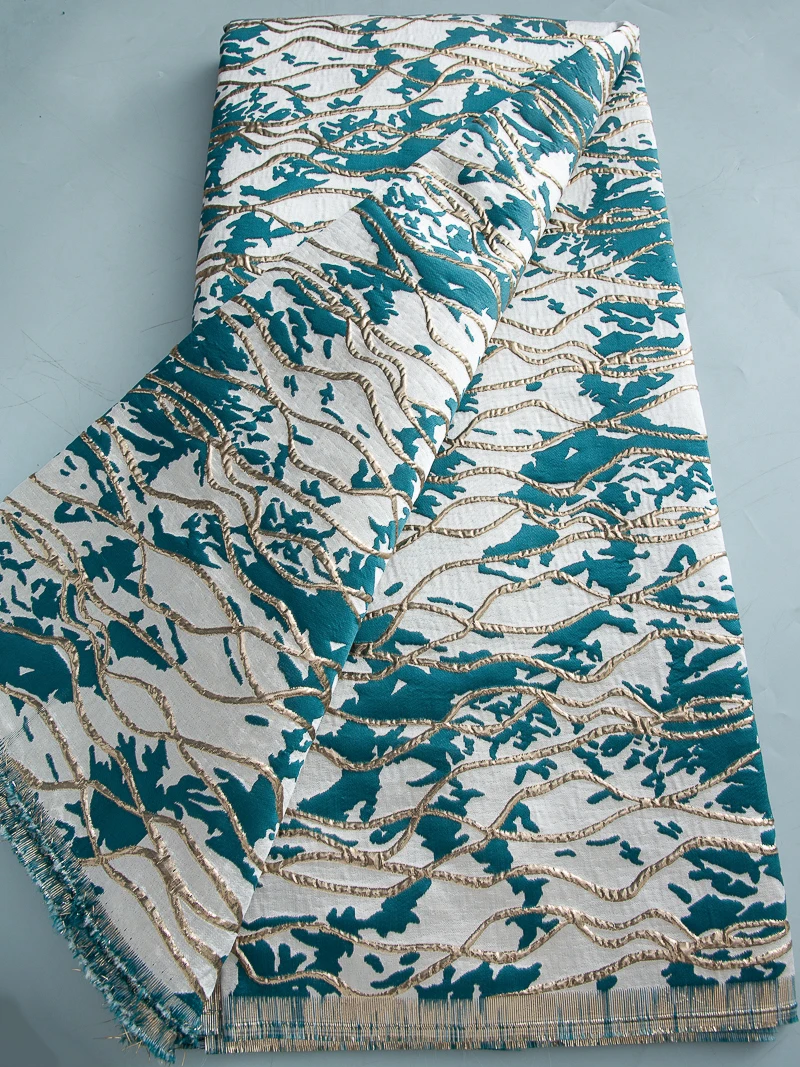 African Brocade Fabric Jacquard Lace Nigerian Damask Fabrics And Lace Dresses High Quality For Women Sewing Wedding Dress