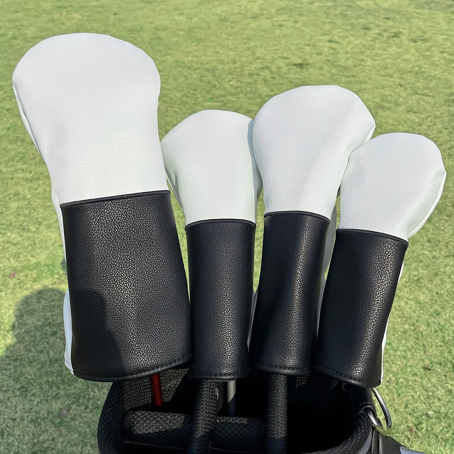 

Чехол для головки клюшки для гольфа с черно-белым полосатым узором, 1 шт./4 шт. – Прочный пылезащитный чехол для защиты головки клюшки для гольфа