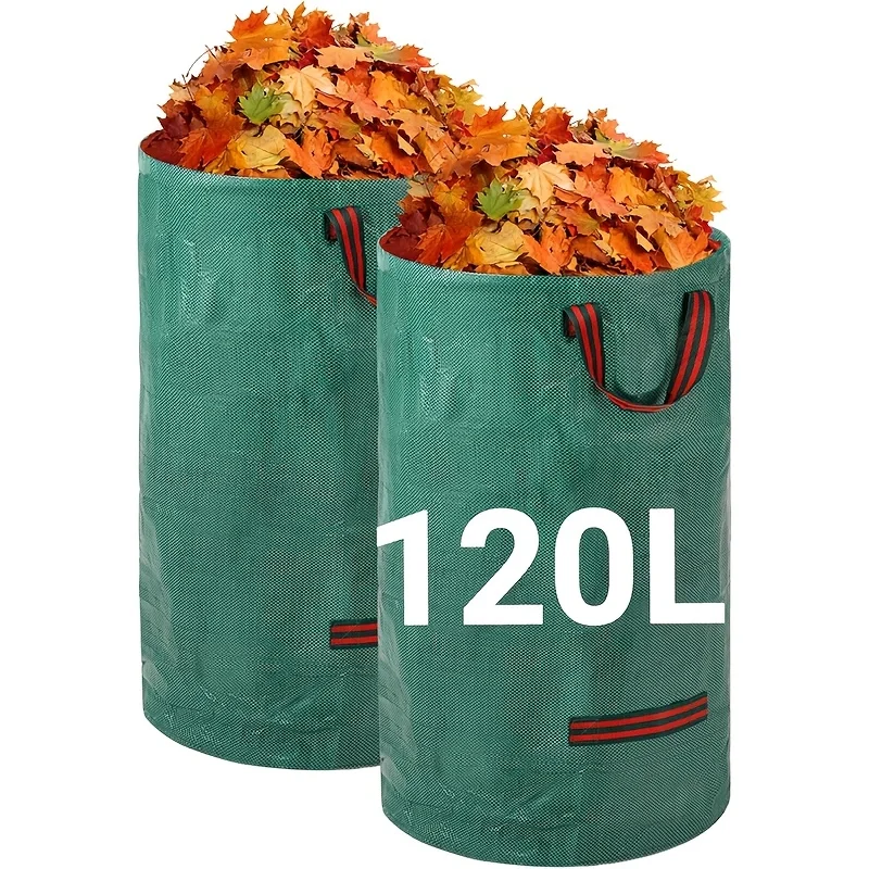 Heavy-duty Garden Waste Bags - Reusable Garden Sacks with Handles - Industrial Fabric for Leaves Trash Debris - Waterproof Garde