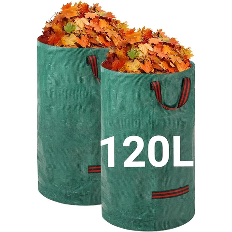 Heavy-duty Garden Waste Bags - Reusable Garden Sacks with Handles - Industrial Fabric for Leaves Trash Debris - Waterproof Garde