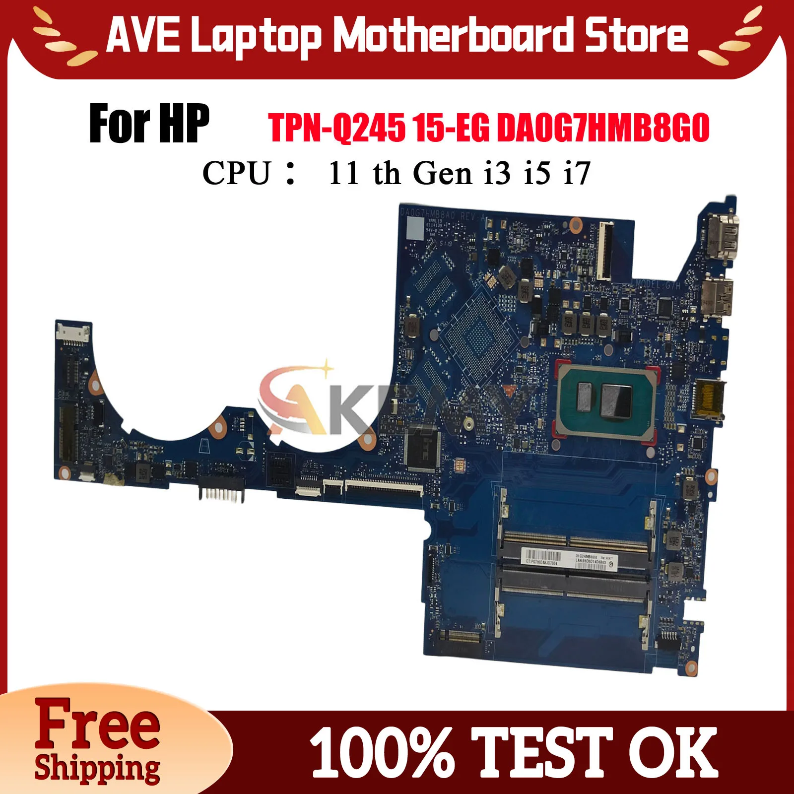 

DA0G7HMB8G0 Материнская плата для ноутбука HP Pavilion 15-EG 15T-EG с процессором i5 i7 11-го поколения M16350-601 M74948-601 100% полностью протестирована