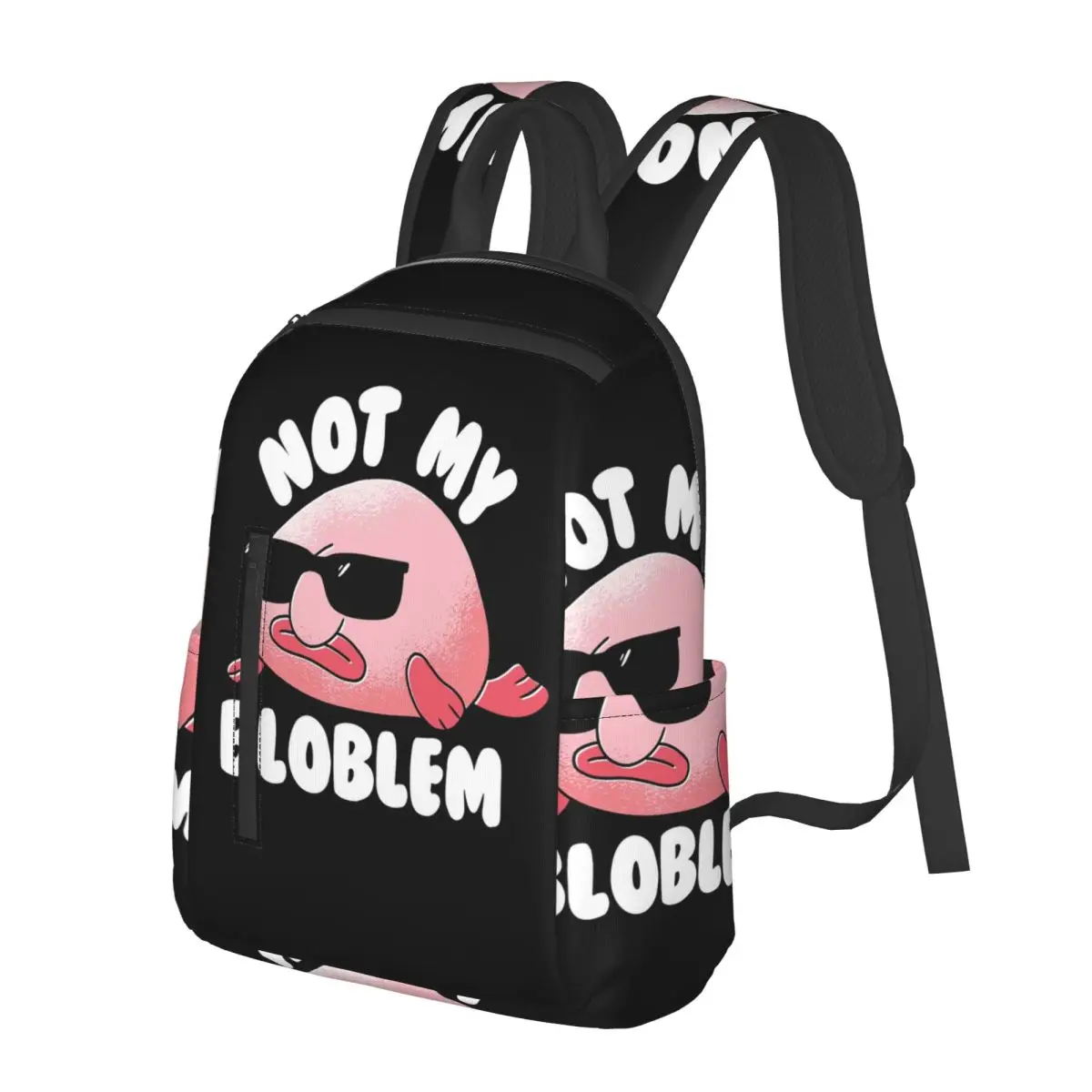 

Blobfish Not My Bloblem Not My Problem Student Backpack School Bag Hiking Travel Daypack for Men Women Bookbag Shoulder Bags
