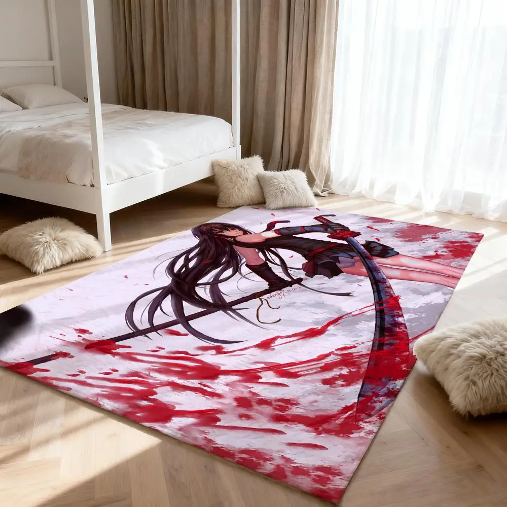 

cute A-Akame Ga Kill Mine Floor Mat Soft Thickened Absorbent Non-Slip Bedroom Living Room Door Mat Home Decor Flannel Rugs