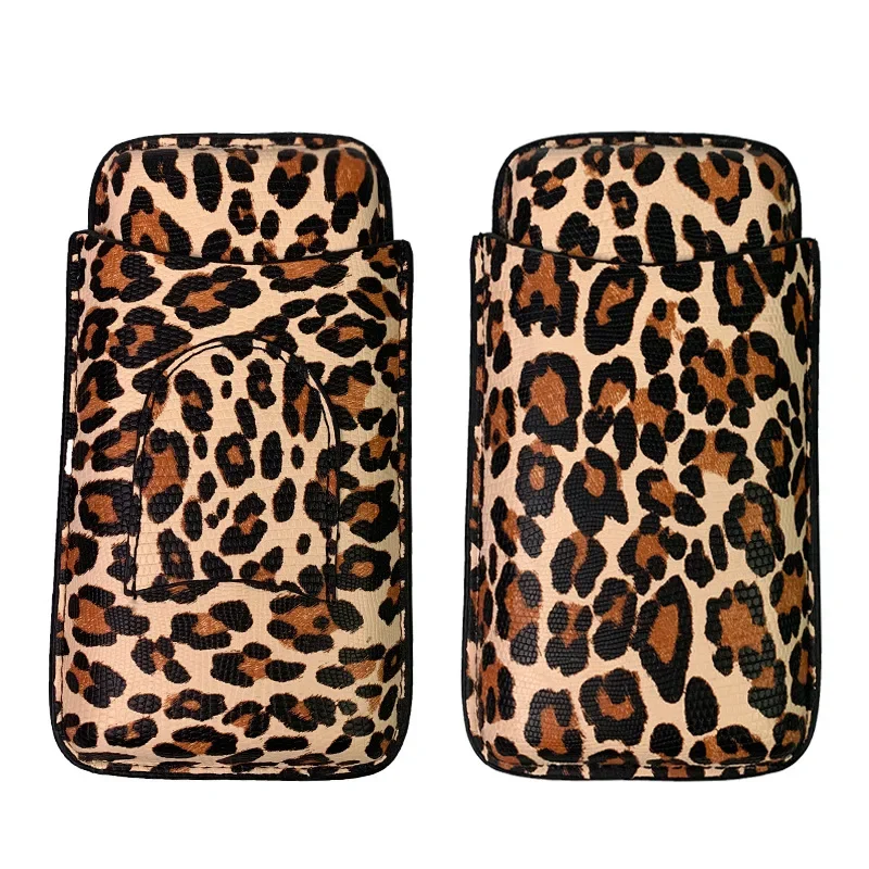 High Grade and Light Luxury Cigar Case, Portable Cigar Cut Leopard Pattern Cigarette Box  Cigar Holder Tube