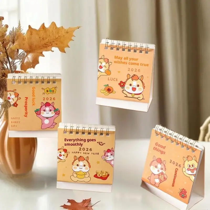 

Mini Calendars for 2026, Cute Pony Pattern, Perfect for Year of the Horse, Travel and Desk Decor